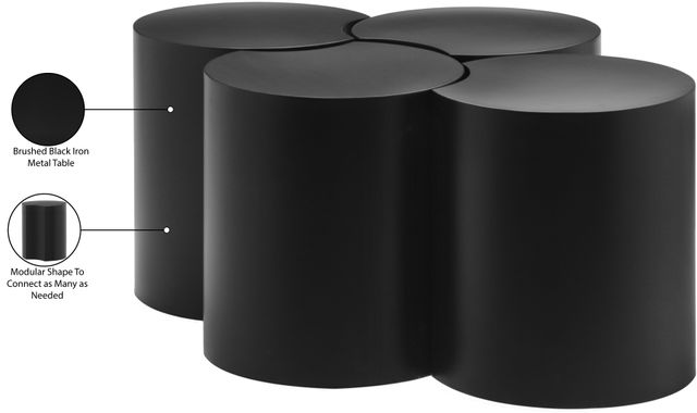 Meridian Furniture Dimple 4-Piece Black 20" Modular Nesting Coffee Table Set-2