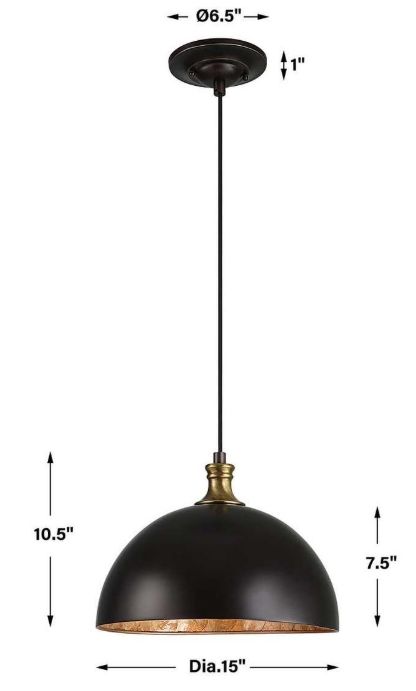 Uttermost® Placuna Bronze 1-Light Pendant-2