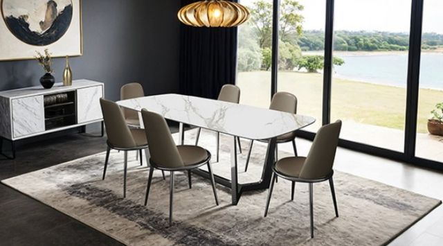 Furniture of America® Norelli 2-Piece Silver/Taupe Side Chair Set-1
