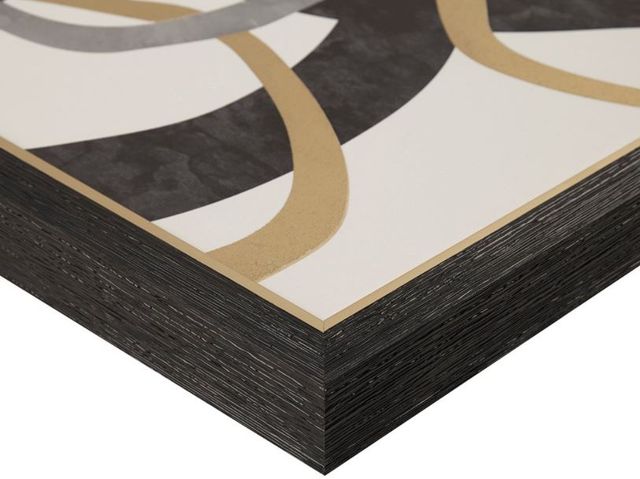 Olliix by Madison Park Moving Midas 2 Piece Black Abstract Gold Foil Framed Canvas Set-2