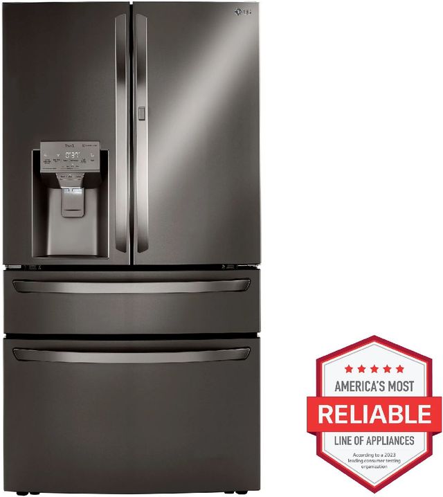 LG 36 in. 29.5 Cu. Ft. PrintProof™ Black Stainless Steel Smart Wi-Fi Enabled French Door Refrigerator with CraftIce™-1