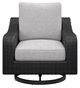 Signature Design by Ashley® Beachcroft Black/Light Gray Fabric/Resin Outdoor Swivel Lounge Chair-1