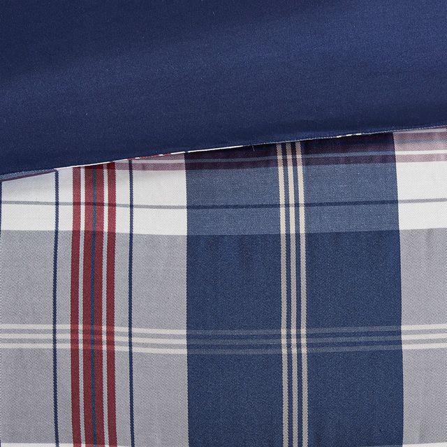 Olliix by Woolrich Ryland Blue Full/Queen Oversized Plaid Print Comforter Set-4