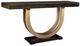 Handstone Customizable Contempo Brushwork Peppercorn Pedestal 72” Sofa Table with Metal Curves-0