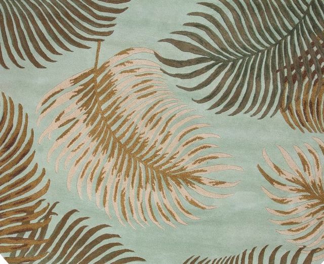 KAS Rugs Havana Aqua Fern View 5'x8' Rug-1