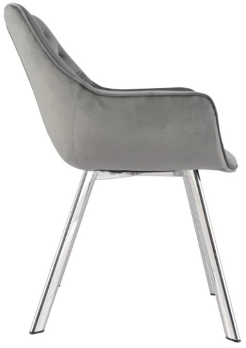 Mazin Furniture Ayami Chrome/Gray Dining Arm Chair -2