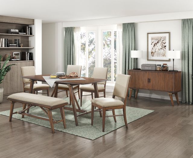 Homelegance® Monroe Cream/Walnut Bench-1