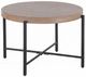 Sunny Designs™ Durango Weathered Brown Round End Table with Black Metal Base -0