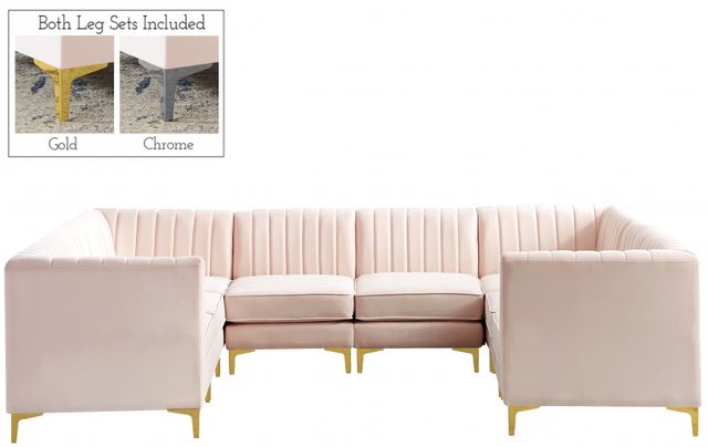 Meridian Furniture Alina Pink Velvet Modular Sectional-0