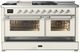 Ilve® Majestic III 60" Antique White Pro Style Dual Fuel Liquid Propane Range with French Top and Chrome Trim-2