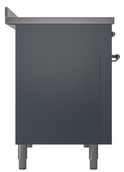 Ilve® Nostalgie II Noblesse 48'' Blue Gray Pro Style Induction Range with Chrome Trim-2