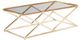 Sagebrook Home Glass Top Cocktail Table with Gold Base-0