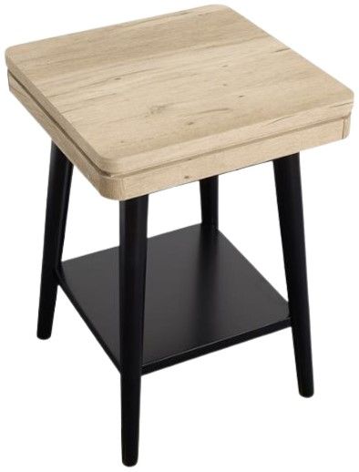 Magnussen Home® Fletcher Driftwood Accent Table with Black Base-2