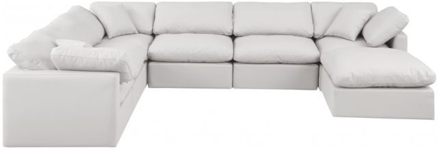 Meridian Furniture Indulge 7-Piece Cream Leather Modular Sectional-1