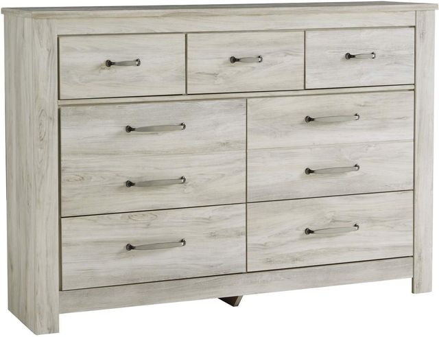 Signature Design by Ashley® Bellaby 5-Piece Whitewash King Panel Headboard Bed Set-2