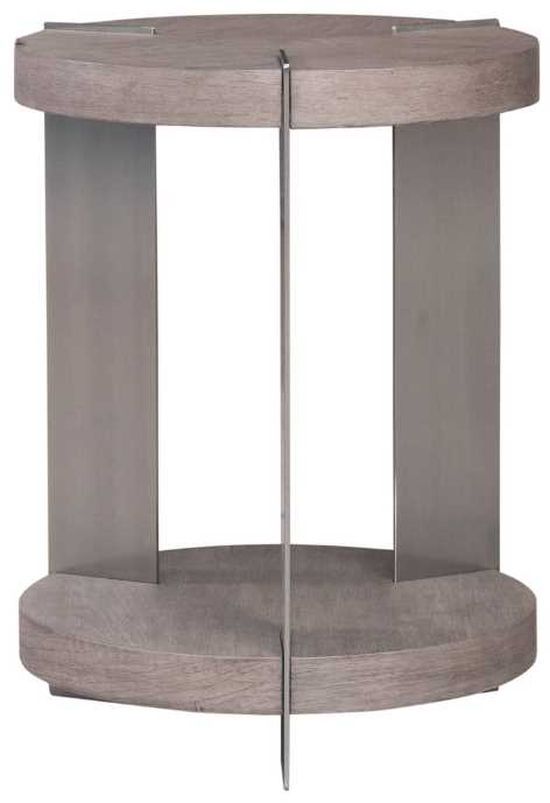 Liberty Furniture Harlow Sandston Chairside Table with Satin Nickel Base-2