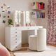 TOV Furniture Alyssa Cream Rolling Desk Chair-1