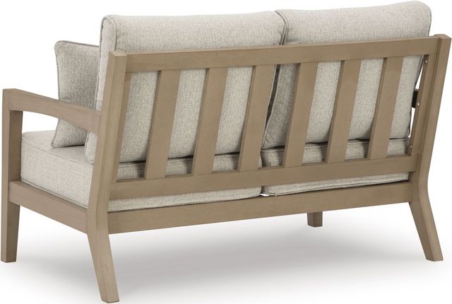Signature Design by Ashley® Hallow Creek Driftwood Outdoor Loveseat with Cushion-2