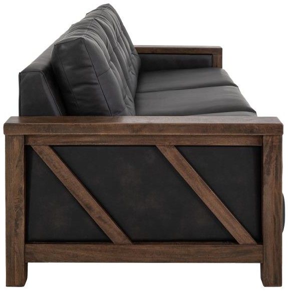 International Furniture Direct Walnut Black/Lacquer Reddish Brown Sofa-3