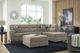 Benchcraft® Olten 2-Piece Mocha Sectional and Chaise-1