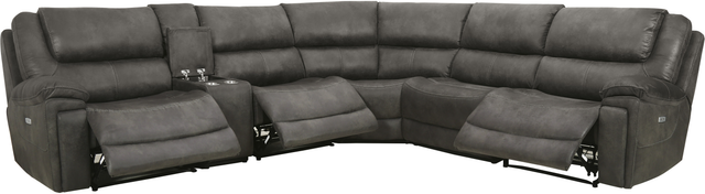 Signature Design by Ashley® Wyerville 6-Piece Gray Power Reclining Sectional-1