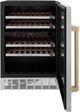 ZLINE Autograph Edition Monument 24" Stainless Steel Freestanding Wine Cooler with Champagne Bronze Accents-1