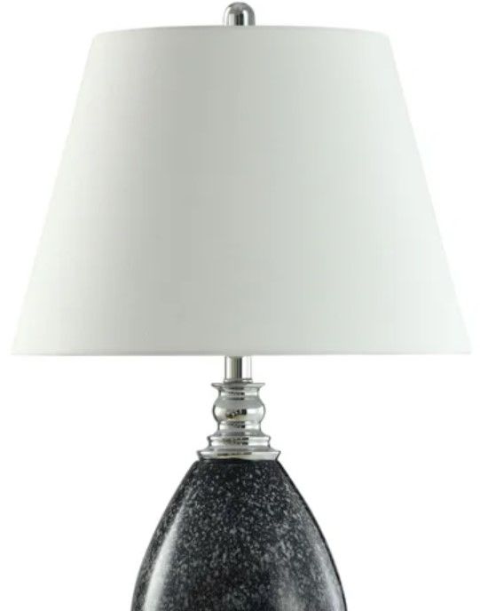 StyleCraft Sable Ink/Stainless Steel/White Table Lamp-1