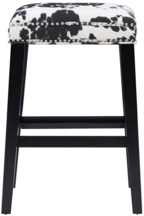 Linon Wyatt Black Cow Bar Stool-1
