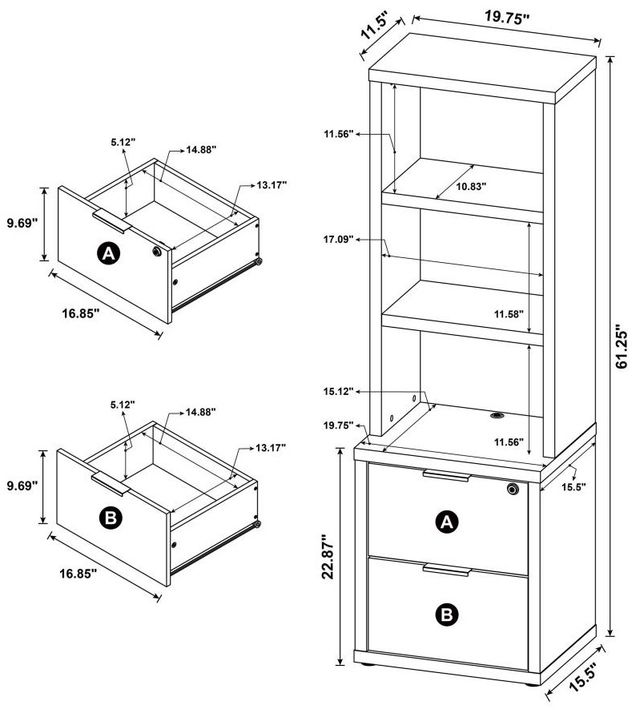 Coaster® Westpark Black Bookcase-2