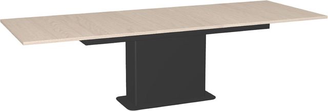 Amisco Customizable Lucarelli 108" Rectangular Extendable Table with 1" White Oak Veneer Top and 1 Leaf-1