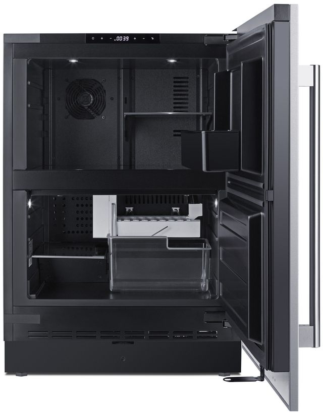 Summit® 24" 3.2 Cu. Ft. Stainless Steel Under the Counter Refrigerator Freezer-1