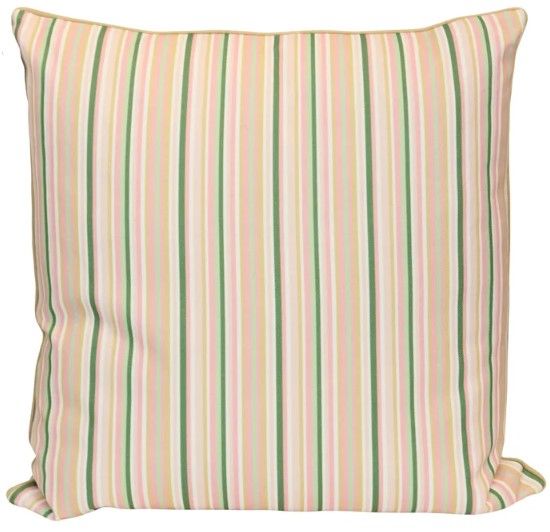 Stylecraft Tamara Day Beige Square Designer Pillow with Green Stripes-0