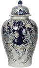 A & B Home Bryn Blue/Gold Ginger Jar-1