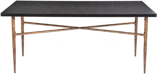 Zuo® Modern Nida Black Dining Table with Bronze Base-1