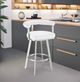 Armen Living Magnolia Brushed Stainless Steel/White 26'' Counter Stool-1