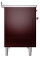 Ilve® Nostalgie II Noblesse 48'' Burgundy Pro Style Induction Range with Chrome Trim-2
