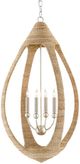 Currey & Company Menorca Contemporary Silver Leaf/Natural Chandelier-0