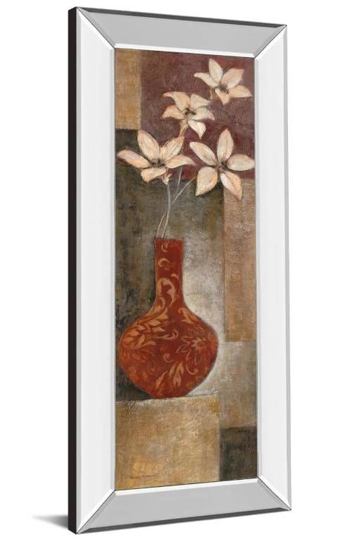 Classy Art Baroque Floral I by Rosie Abrahams Mirror Framed Wall Art-1