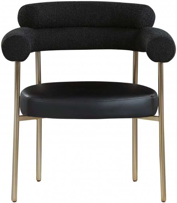Meridian Furniture Blake Black/Brushed Brass Upholstered Dining Chair-1