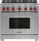 Wolf® 36" Stainless Steel Pro Style Natural Gas Range-0