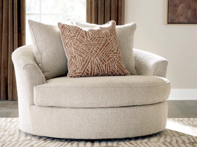 Benchcraft® Steelwater Retreat Latte Oversized Swivel Accent Chair-1