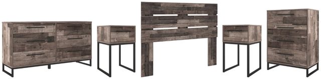 Signature Design by Ashley® Neilsville 5-Piece Multi Gray Queen Panel Headboard Bedroom Set-0