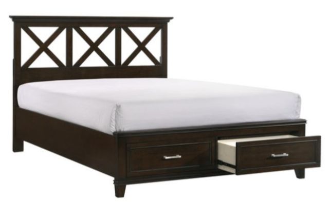 Bernards Nova II 3-Piece Cherry Queen X Storage Full Bedroom Set-1