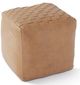 K & K Interiors Tan 18 Inch Woven Vegan Leather Square Pouf Ottoman-1