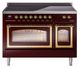 Ilve® Nostalgie II Noblesse 48'' Burgundy Pro Style Induction Range with Brass Trim-0