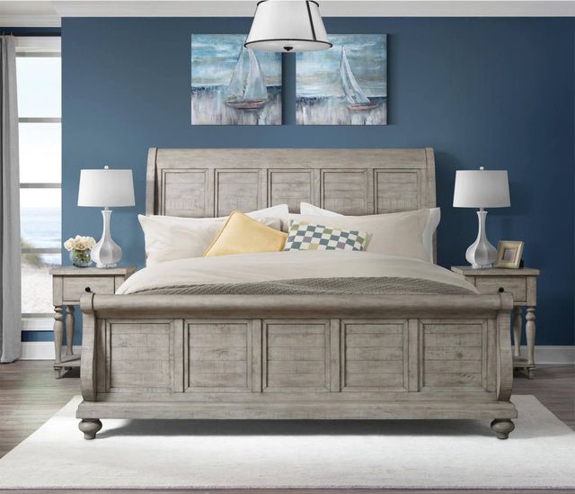 Riverside Furniture Hailey Pebble King Sleigh Bed-3
