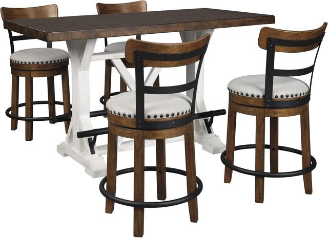 Signature Design by Ashley® Valebeck Brown Counter Height Dining Table with White Base-2