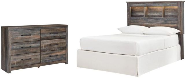 Signature Design by Ashley® Drystan 2-Piece Brown Full Bookcase Headboard Set-0