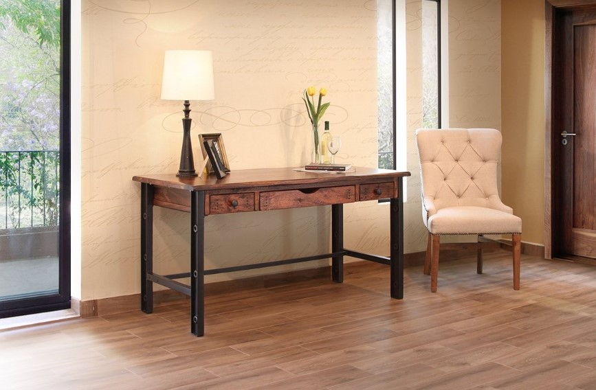 International Furniture Direct Parota Writing Desk - Thumbnail 4