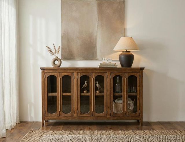 International Furniture Direct Brava Brown 6-Door Console-1
